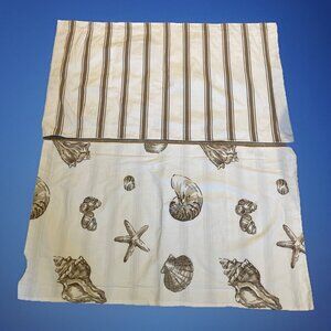 Harbor House Sea Shell Pillow Shams Set Of 2  Beige Ocean Nautical 100% Cotton